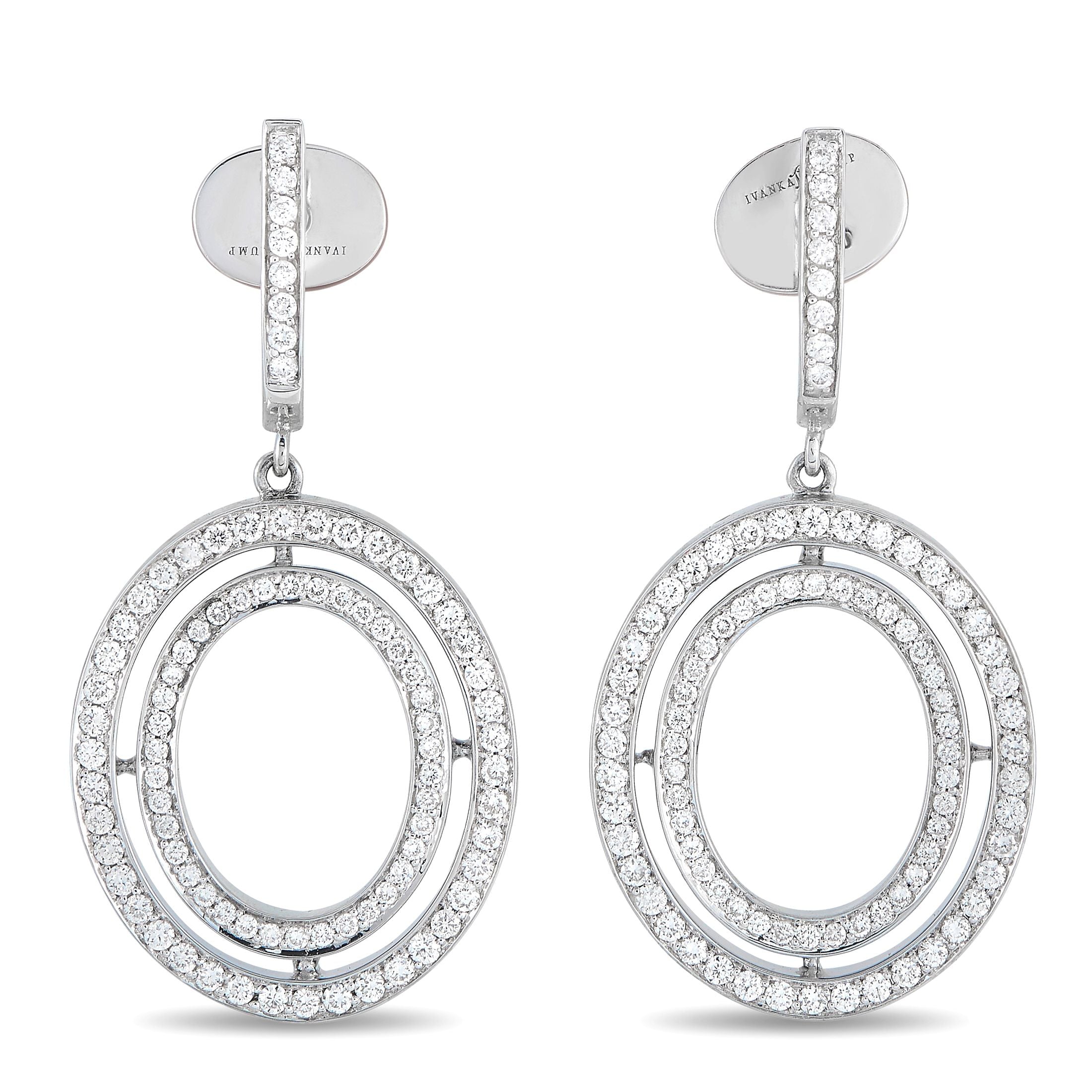 Ivanka Trump18K White Gold 2.48ct Diamond Drop Earrings - A stunning circular design makes these Ivanka Trump earrings an exciting addition to any jewelry collection. Bold and incredi