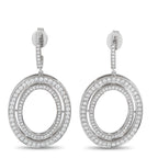 IVANKA TRUMP 18K White Gold 3.85ct Diamond and Enamel Drop Earrings