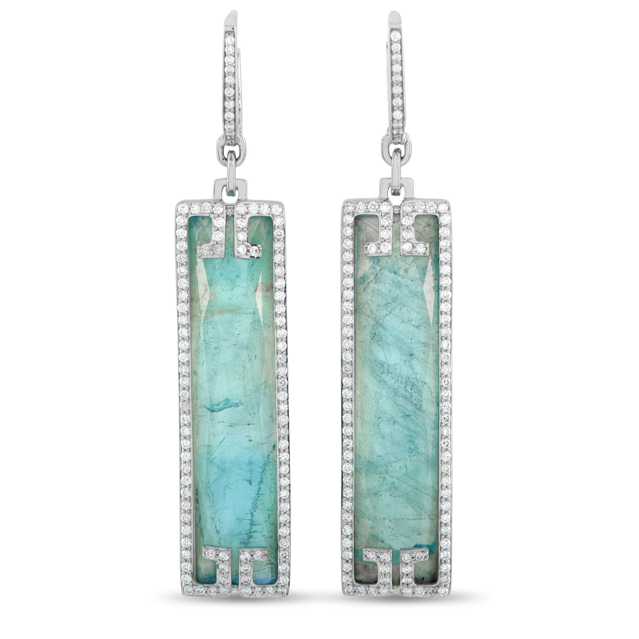 Ivanka Trump18K White Gold 0.21ct Diamond, Mother of Pearl, and Quartz Earrings - Add elegance and sophistication to any ensemble with these Ivanka Trump earrings. Breathtaking Quartz over Mother of Pearl st