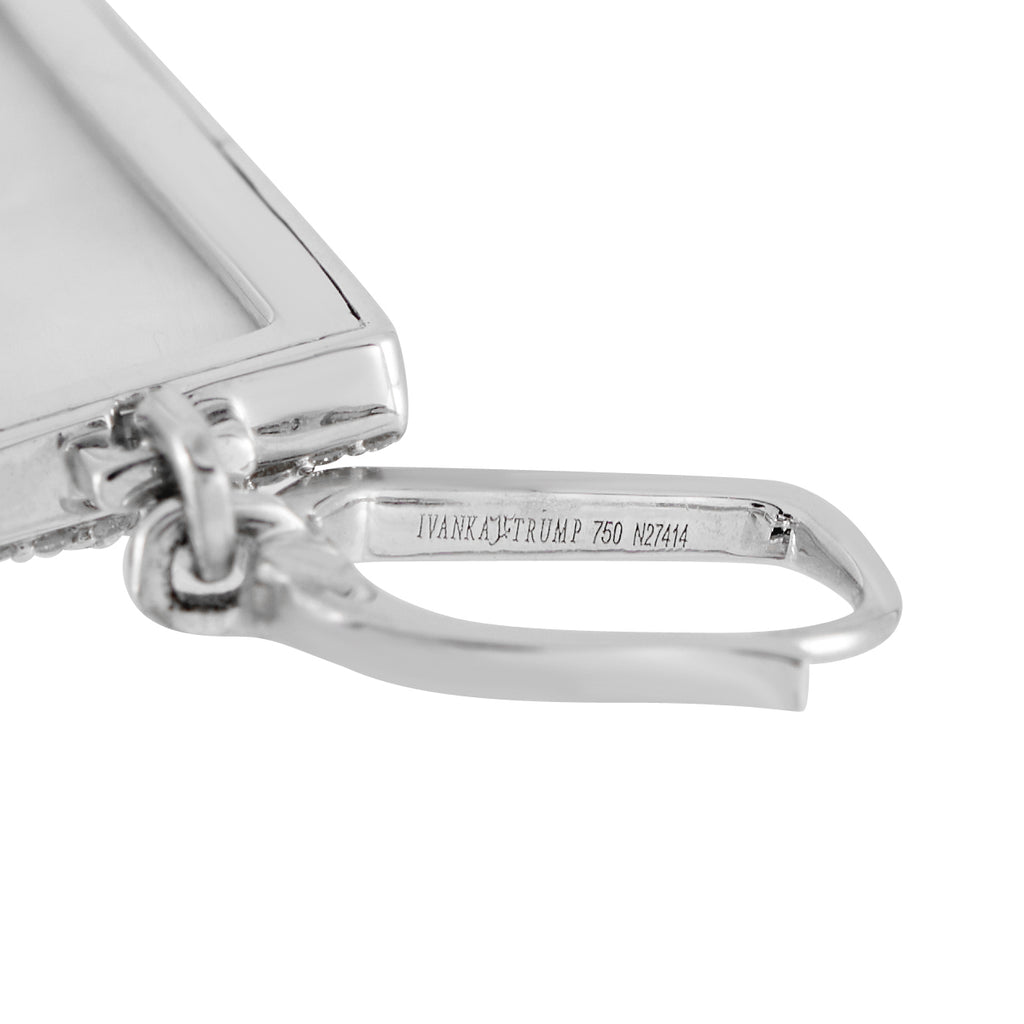 Ivanka Trump 18K White Gold 0.21ct Diamond, Mother of Pearl, and Quartz Earrings