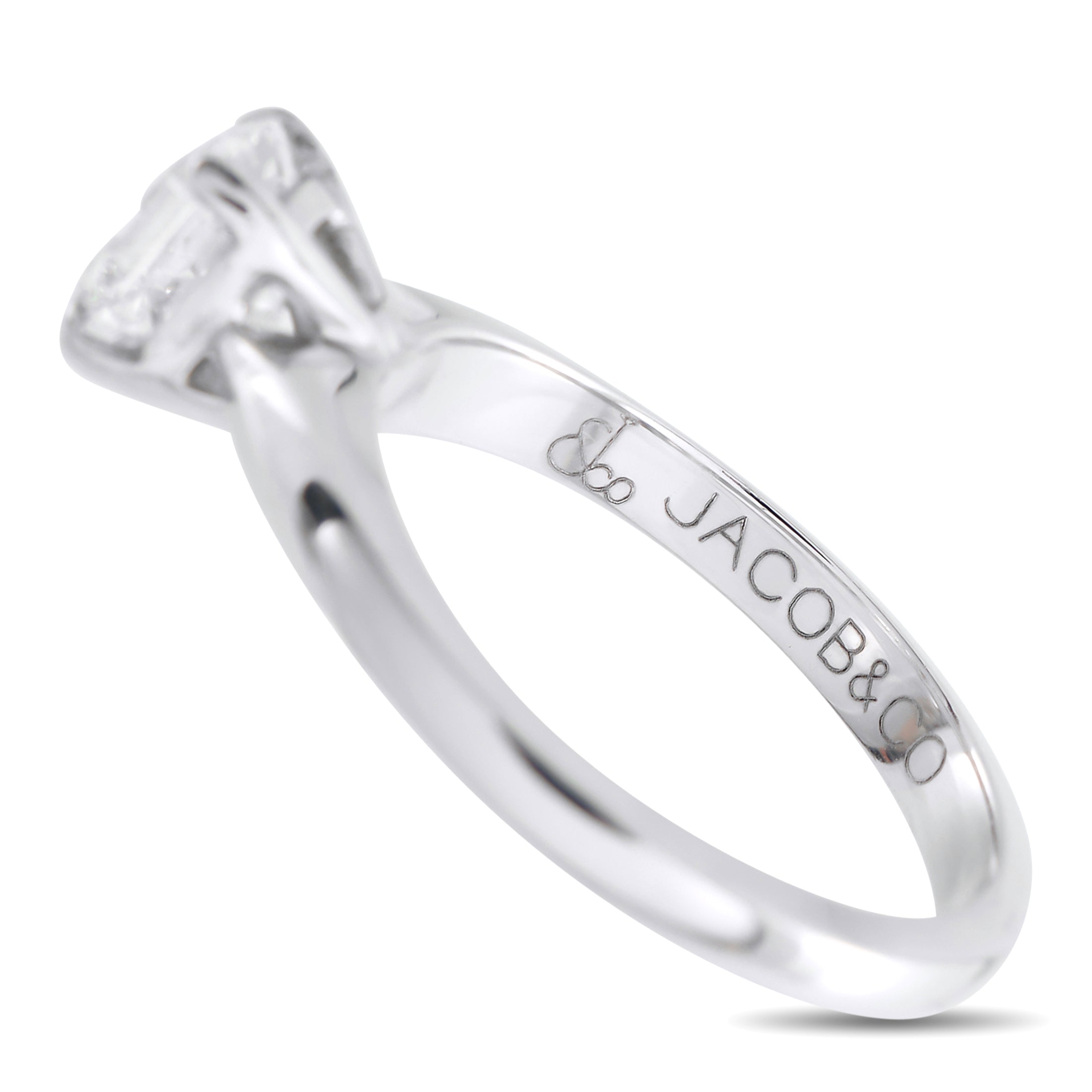 JACOB & CO Jacob & Co Platinum 1.01ct Diamond Solitaire Engagement Ring