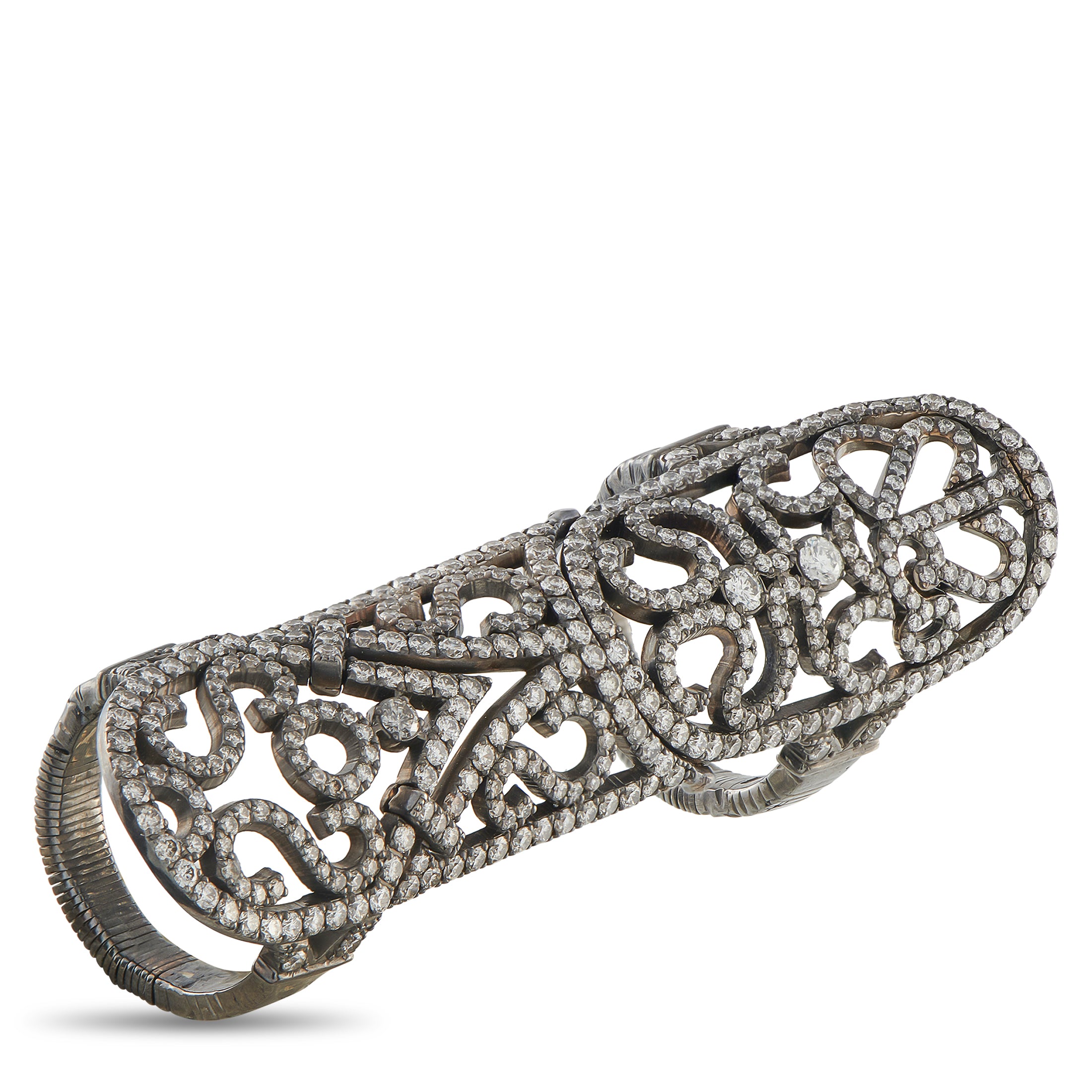 Jacob & CoJacob & Co 18K White Gold 4.05ct Diamond Shield Ring – This striking Jacob & Co