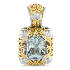 John Hardy 18K White and Yellow Gold 4.0ct Aquamarine Pendant