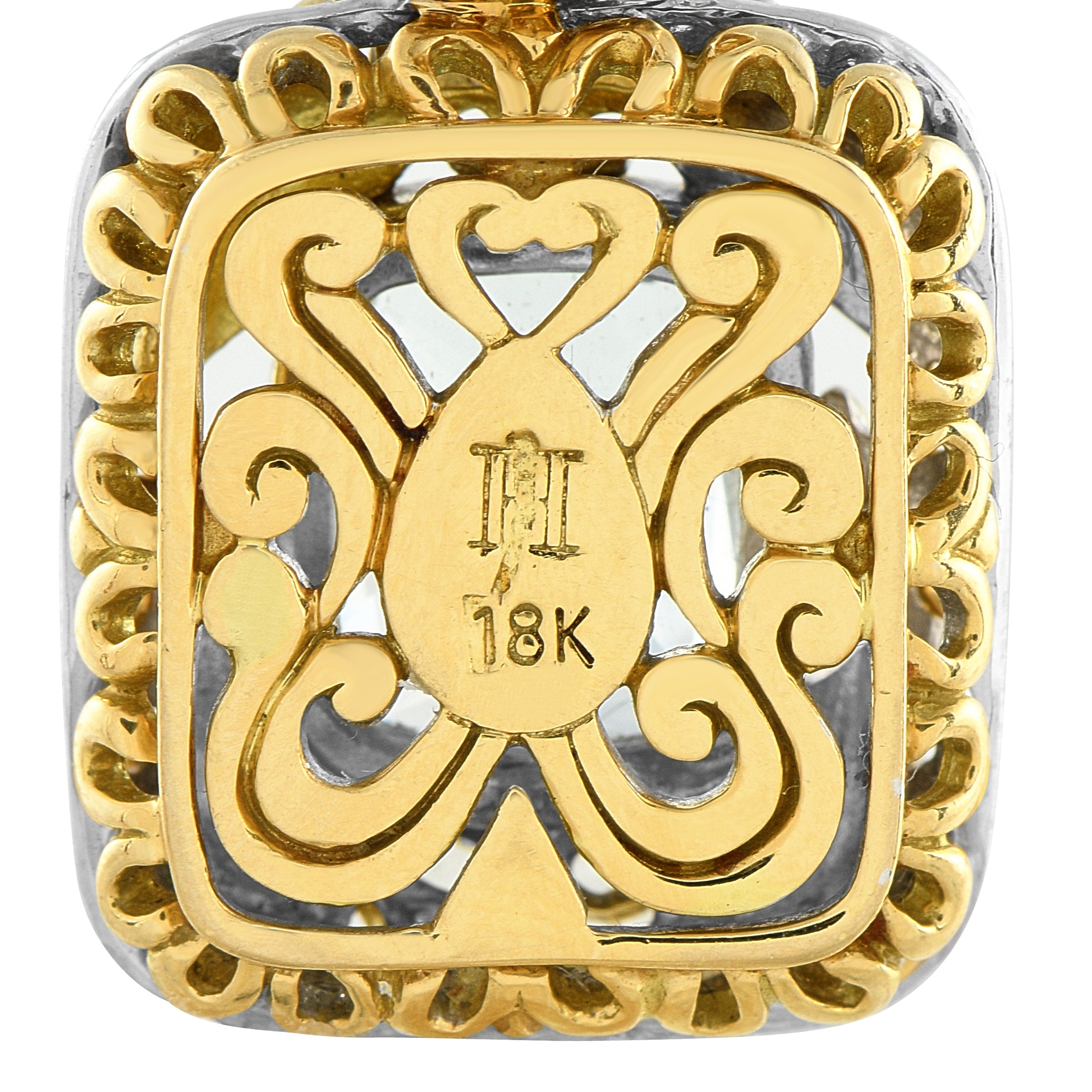 John Hardy 18K White and Yellow Gold 4.0ct Aquamarine Pendant