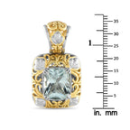 John Hardy 18K White and Yellow Gold 4.0ct Aquamarine Pendant