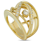 Jose Hess18K Yellow Gold 0.64ct Diamond Ring – An intricate openwork setting gives this Jose Hess ring a lighter-than-air qua