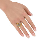 Jose Hess 18K Yellow Gold 1.65ct Diamond Swirl Ring