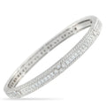 Pavé diamond tennis bracelet in white gold, openwork pattern