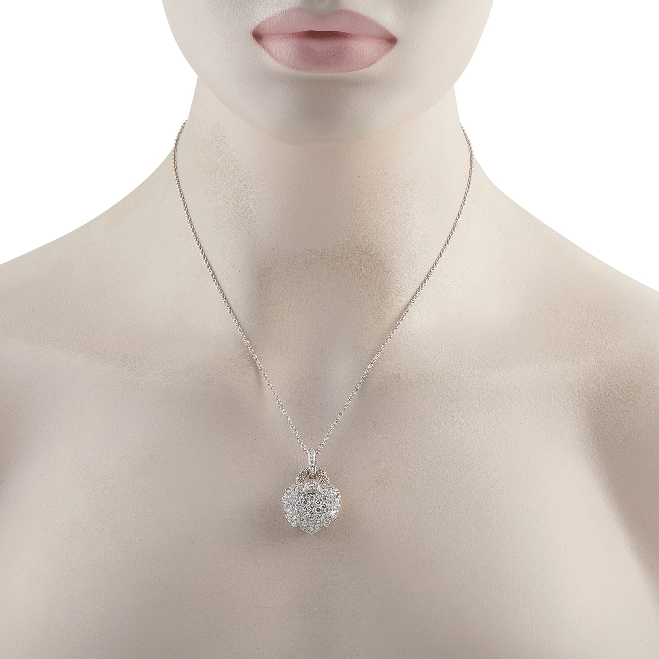 Judith Ripka 18K White Gold 2.50ct Diamond Pendant