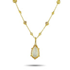 Judith Ripka18K Yellow Gold 0.65ct Diamond and Citrine Necklace – This Judith Ripka necklace is teeming with old fashioned el