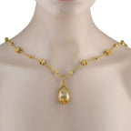 Judith Ripka18K Yellow Gold 0.65ct Diamond and Citrine Necklace