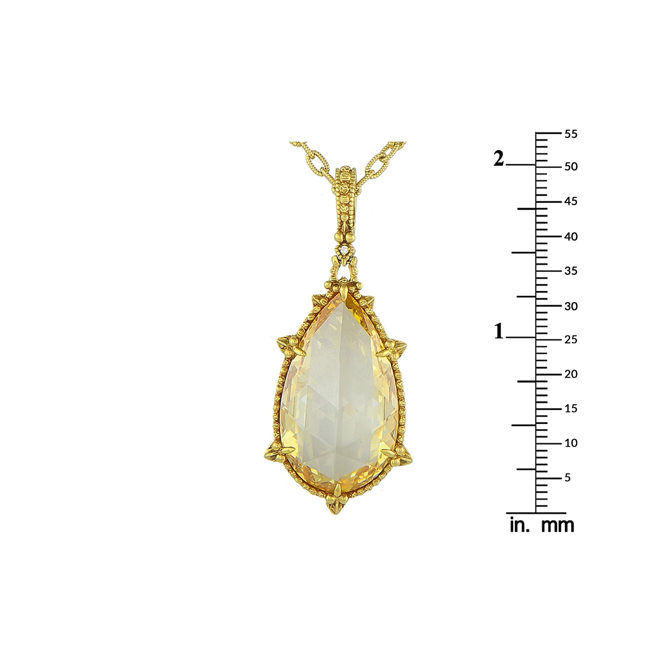 Judith Ripka18K Yellow Gold 0.65ct Diamond and Citrine Necklace