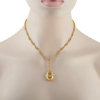 JUDITH RIPKA 18K Yellow Gold 0.75ct Diamond and Citrine Necklace