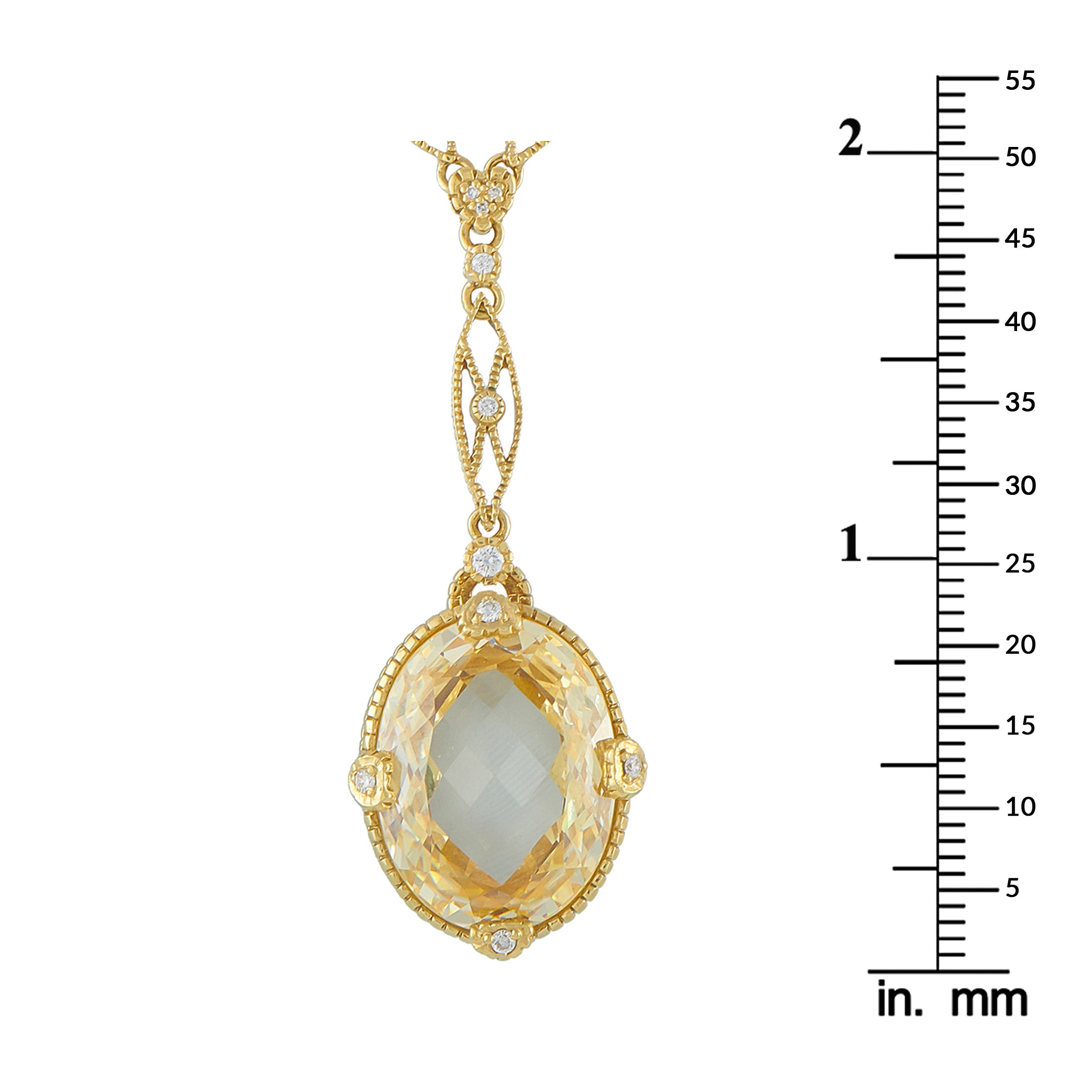JUDITH RIPKA 18K Yellow Gold 0.75ct Diamond and Citrine Necklace