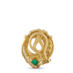 Judith Ripka 18K Yellow Gold Diamond, Emerald, and Mother of Pearl Clip-On Earrings