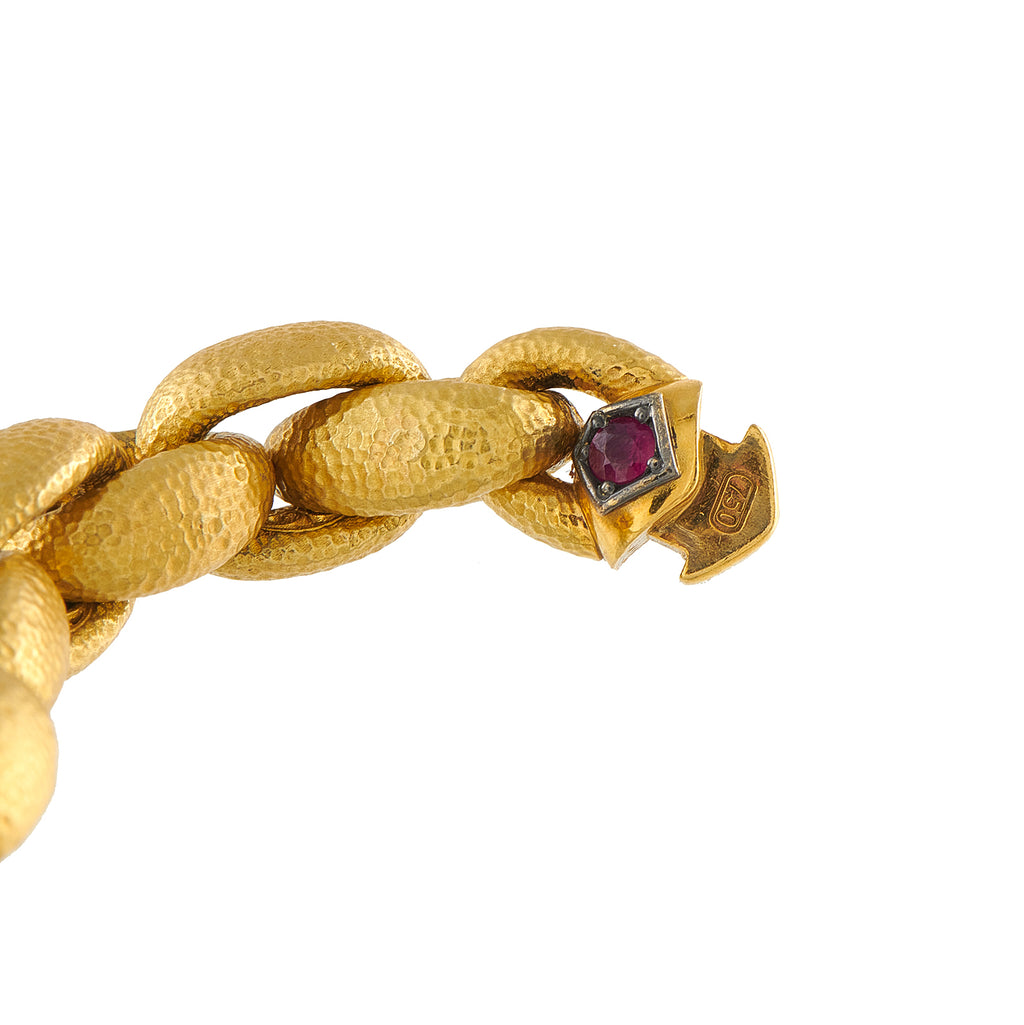 Konstantino Callas 18K Yellow Gold 0.45ct Black Diamond and Ruby Bracelet