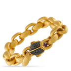 KONSTANTINO Callas 18K Yellow Gold 0.48ct Black Diamond and Ruby Bracelet