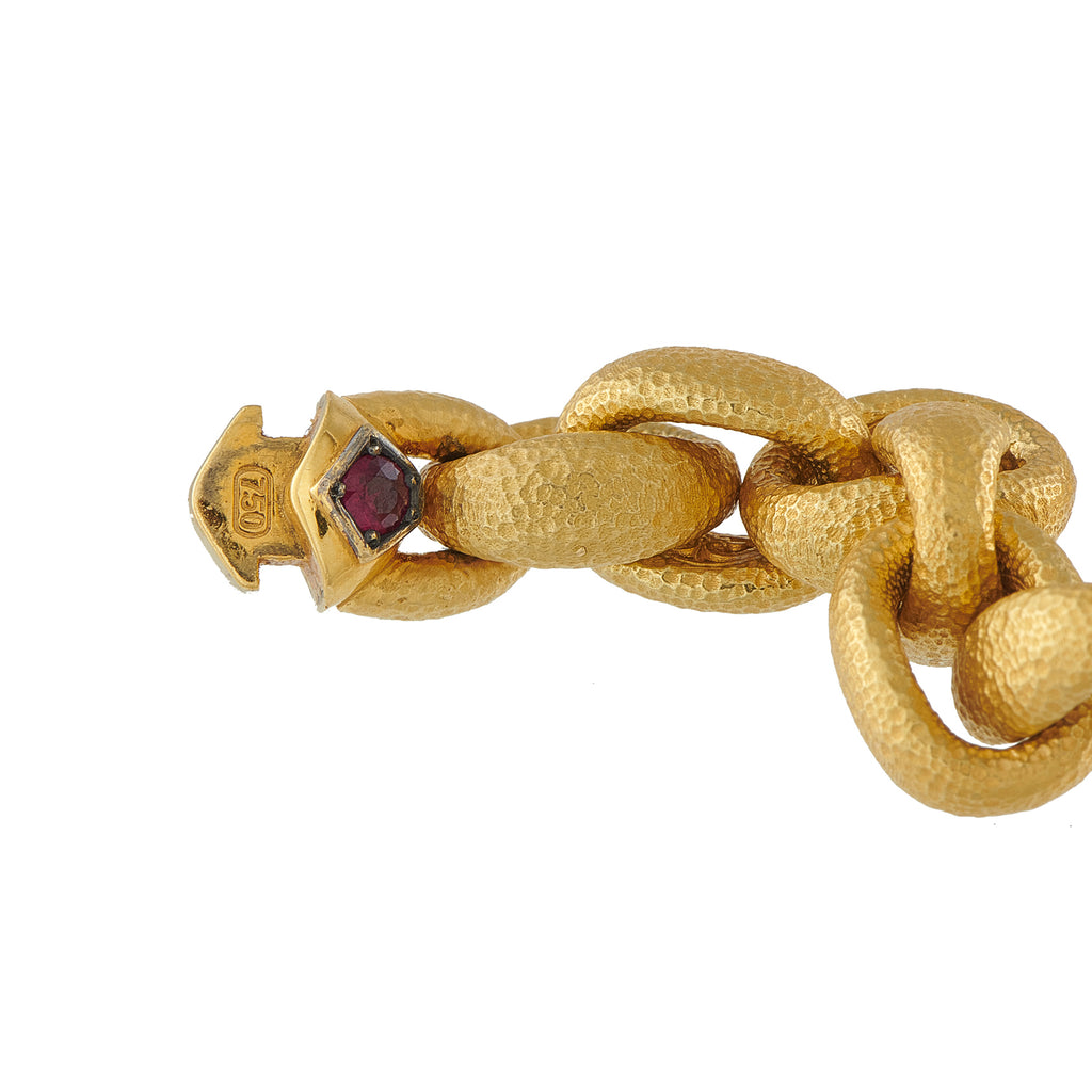 Konstantino Callas 18K Yellow Gold 0.48ct Black Diamond and Ruby Bracelet