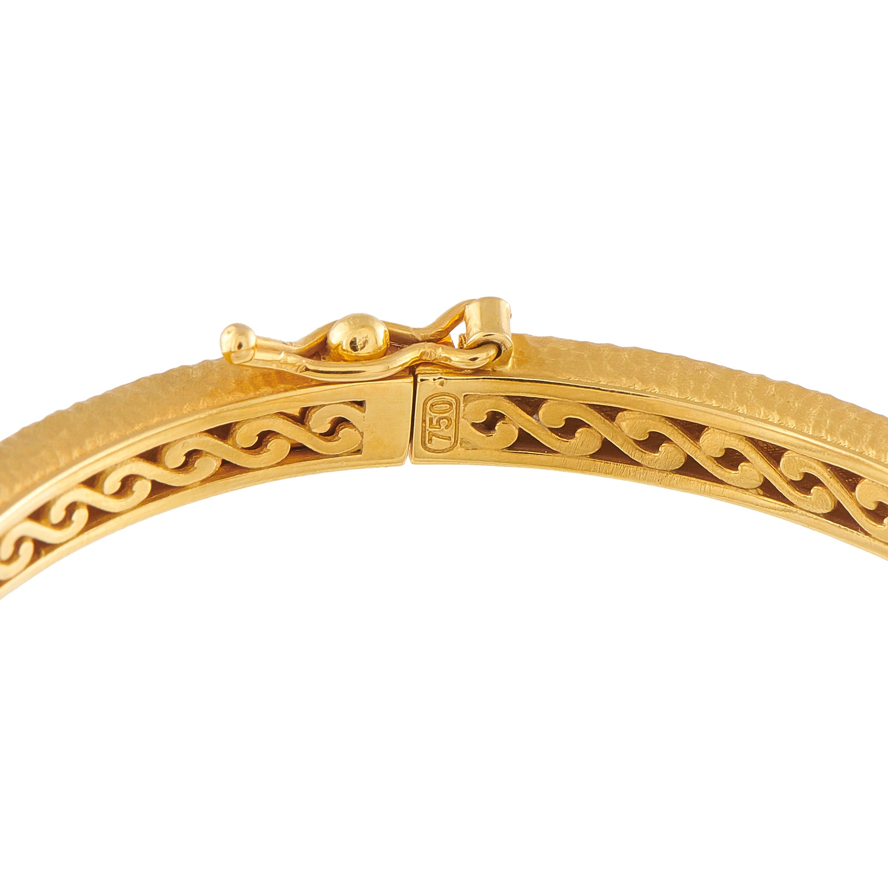 Konstantino 18K Yellow Gold Black Diamond and Tourmaline Bangle