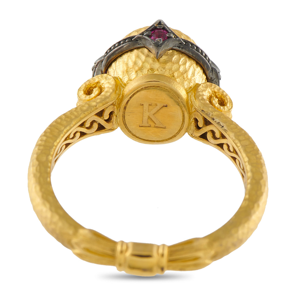 Konstantino 18K Yellow Gold Diamond and Ruby Ring