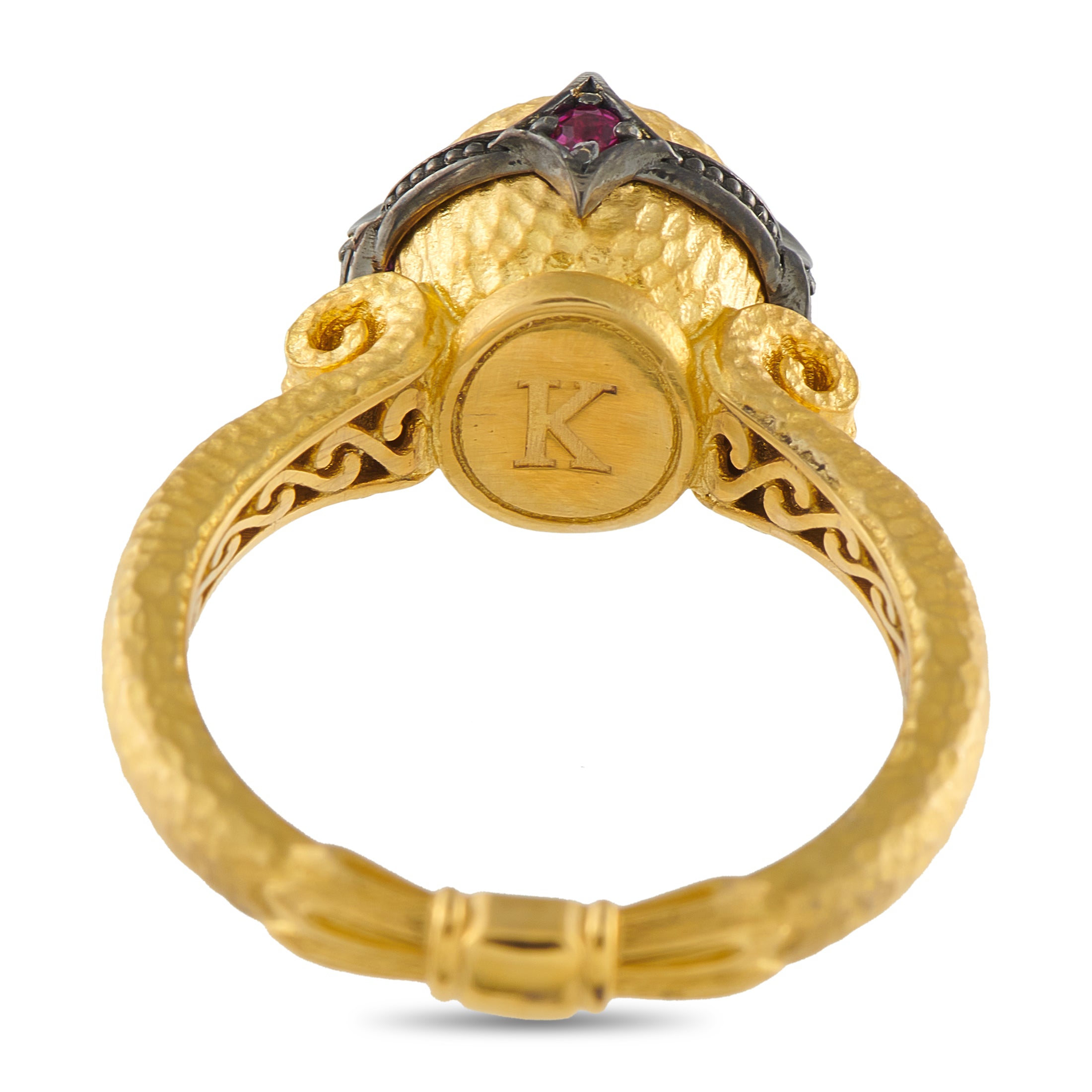 Konstantino 18K Yellow Gold Diamond and Ruby Ring
