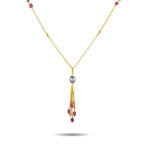 KONSTANTINO 18K Yellow Gold Tahitian Pearl and Tourmaline Necklace