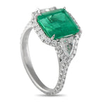 KwiatPlatinum 1.0ct Diamond and Emerald Ring