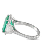 Kwiat Platinum 1.0ct Diamond and Emerald Ring