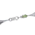 Laura Munder 18K White Gold 1.20ct Diamond and Peridot Station Necklace
