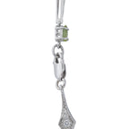 Laura Munder 18K White Gold 1.20ct Diamond and Peridot Station Necklace