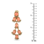 Laura Munder18K Yellow Gold 1.35ct Diamond and Coral Clip-On Dangle Earrings