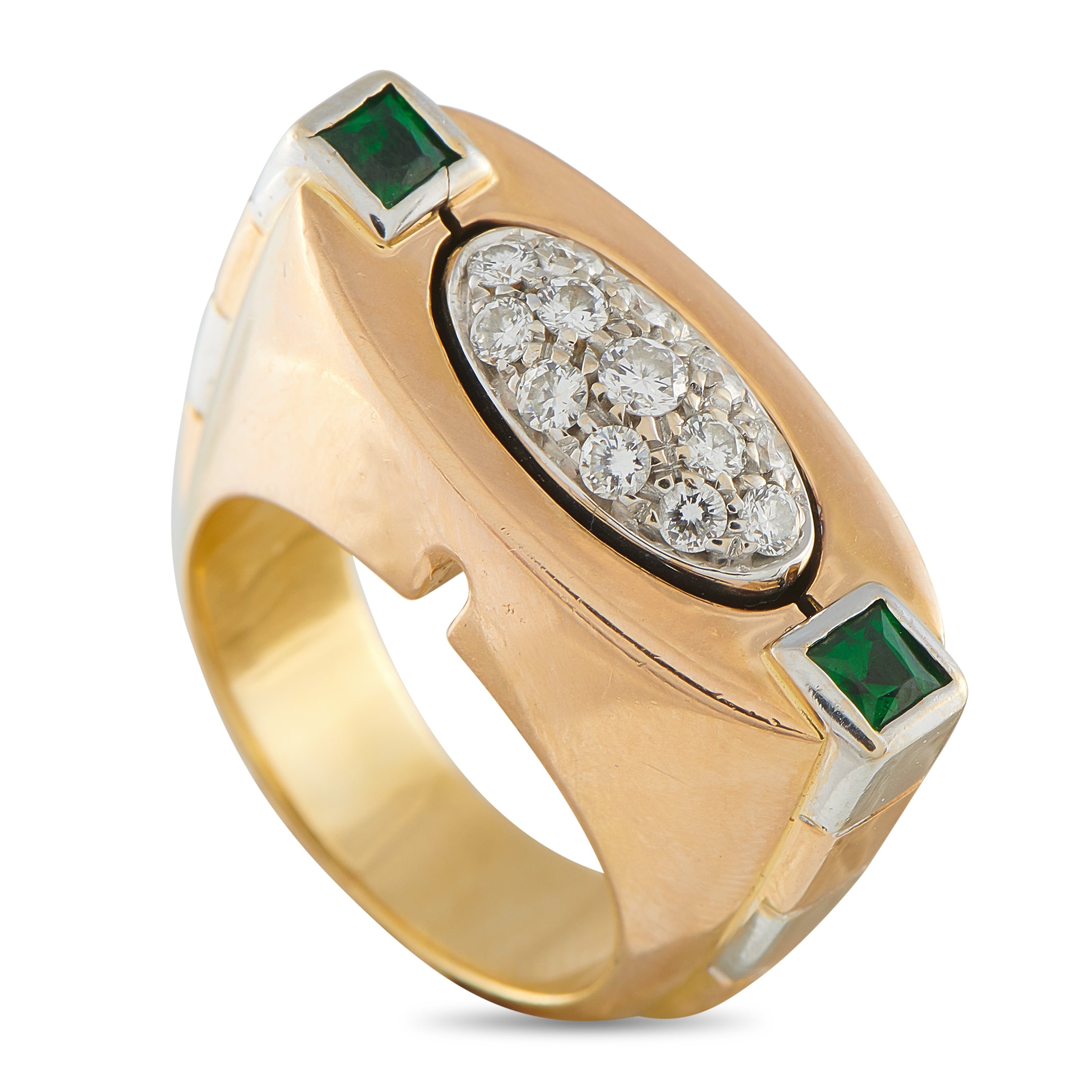 La Nouvelle Bague18K Rose Gold 0.42ct Diamond and Tsavorite Ring