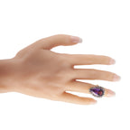 14K Rose Gold 1.84ct Diamond and Amethyst Ring