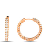 Exclusive 14K Rose Gold 1.0ct Diamond Inside-Out Hoop Earrings