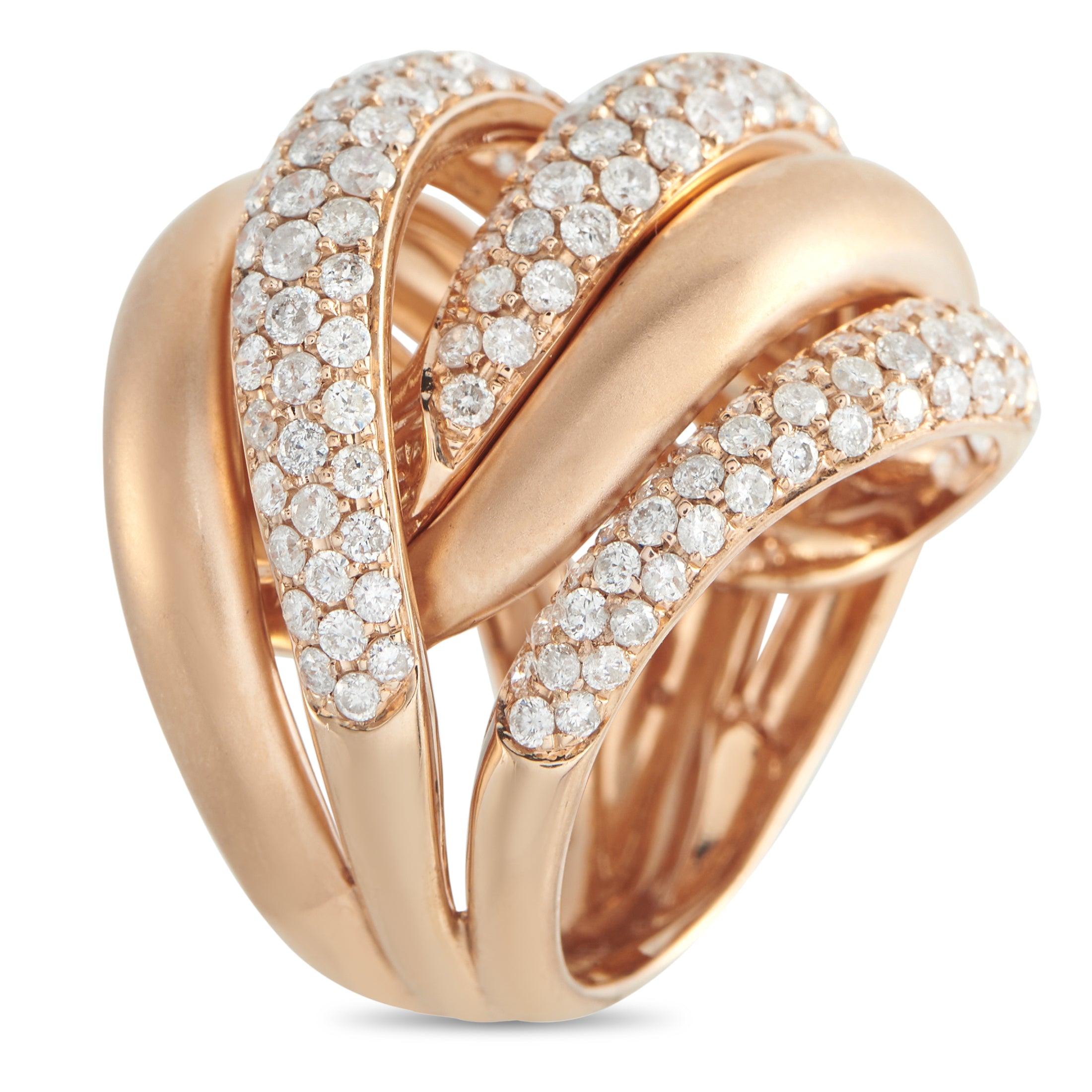 14K Rose Gold 3.25ct Diamond Ring