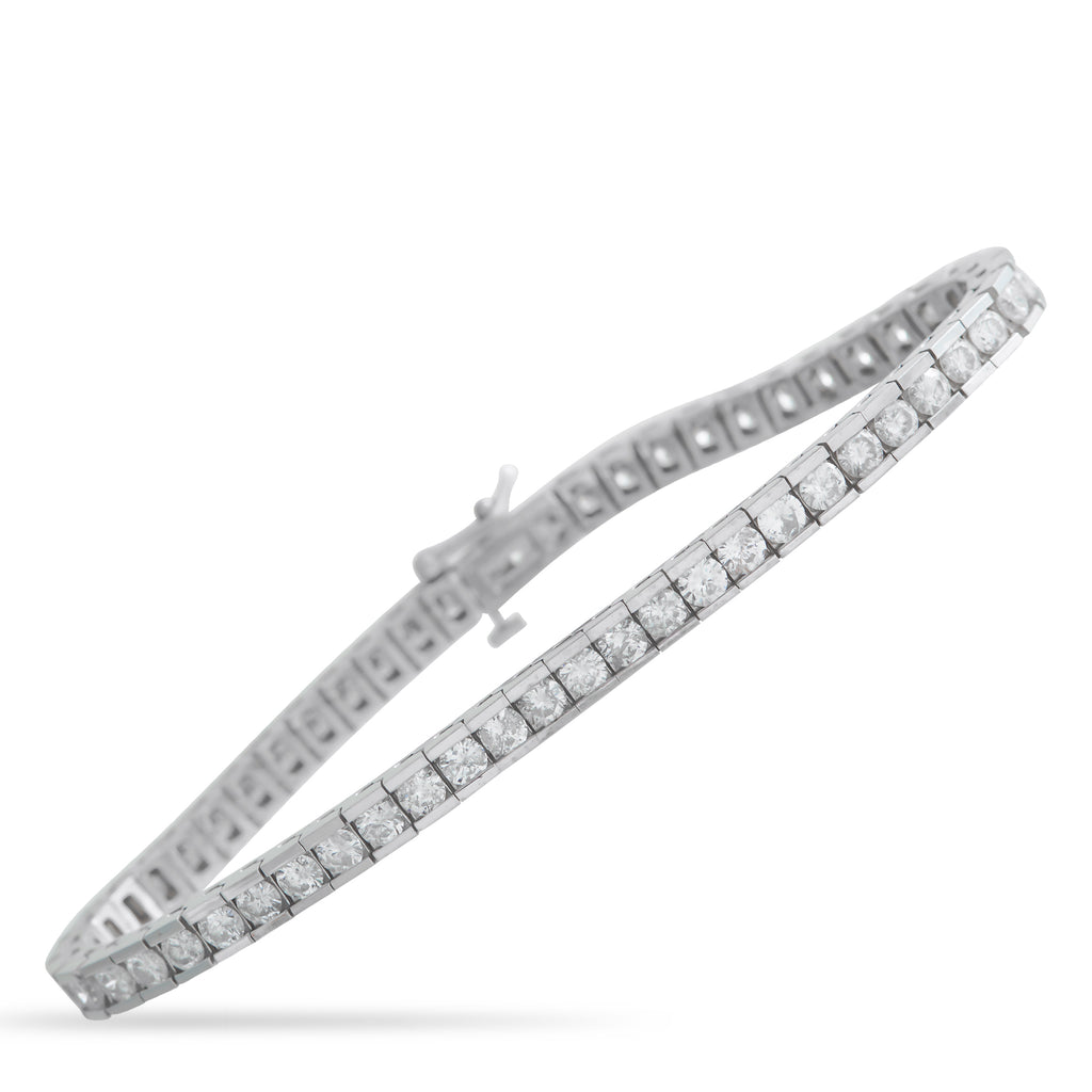 14K White Gold 5.60ct Diamond Tennis Bracelet