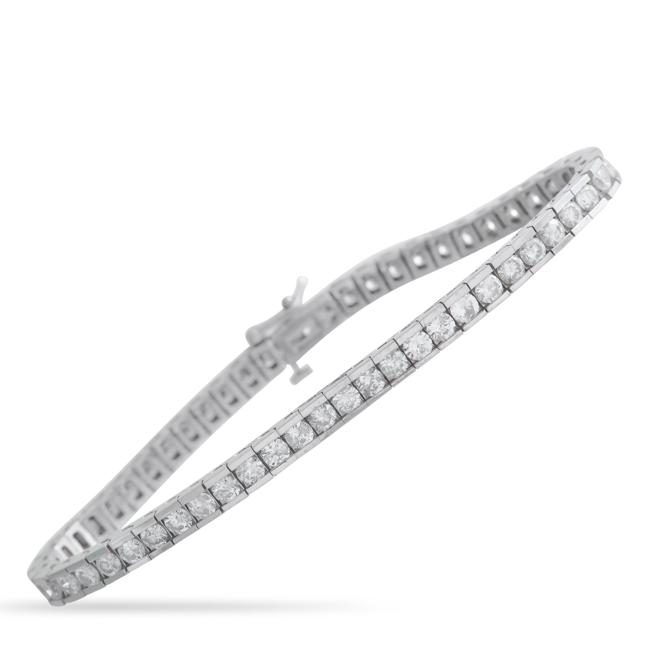 14K White Gold 5.60ct Diamond Tennis Bracelet