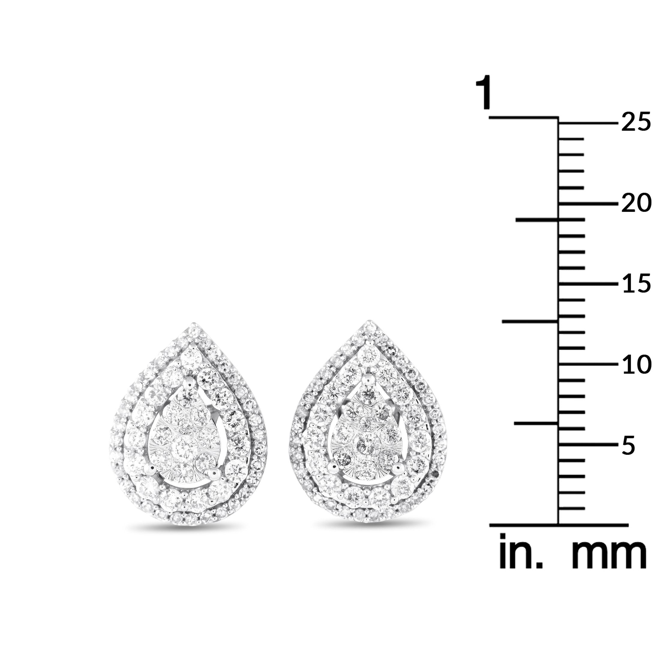 Exclusive 14K White Gold 1.0ct Diamond Earrings