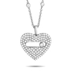 Exclusive 14K White Gold 2.10ct Diamond Pavé Heart Necklace – This necklace could well be what’s missing in your arsenal