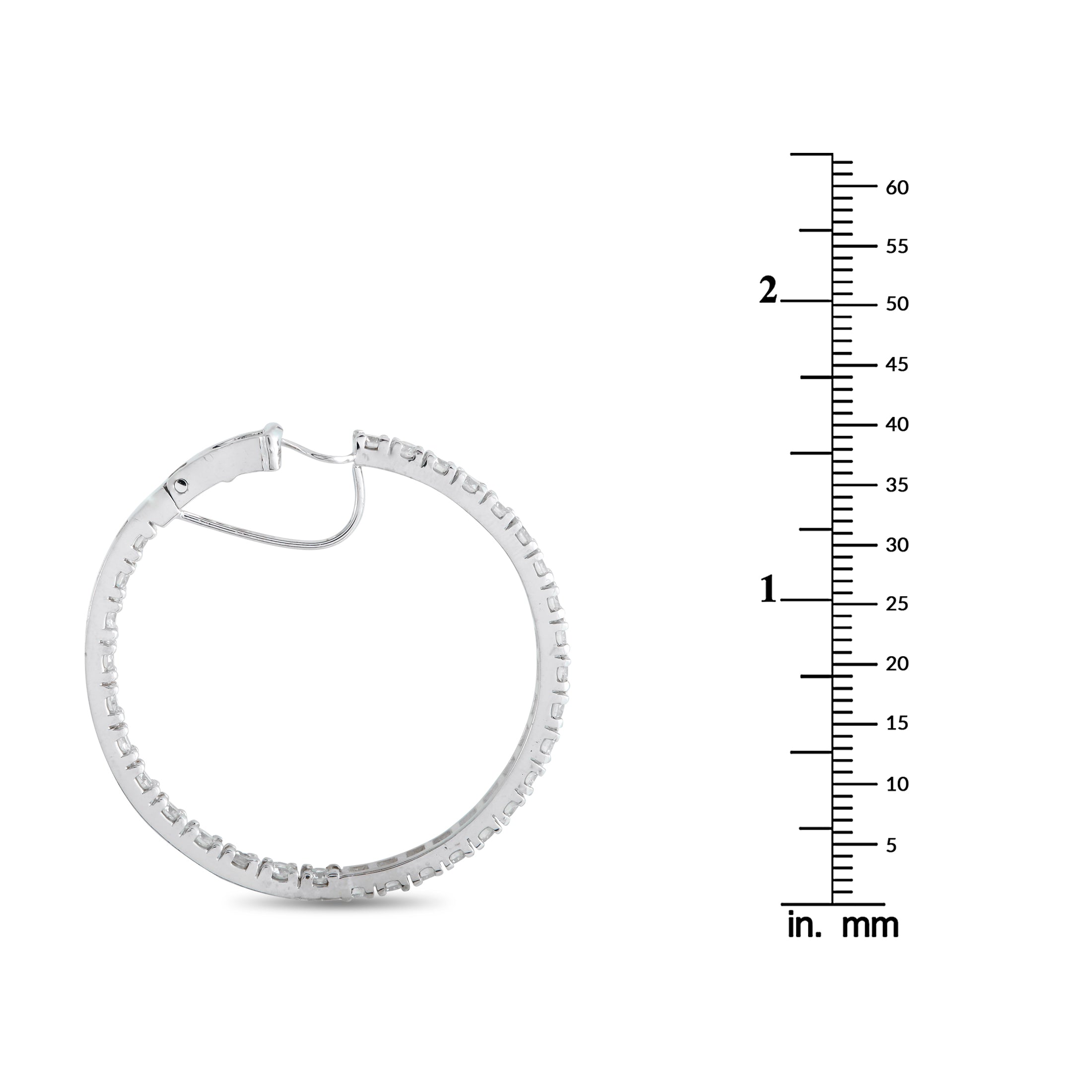 14K White Gold 5.75ct Diamond Hoop Earrings