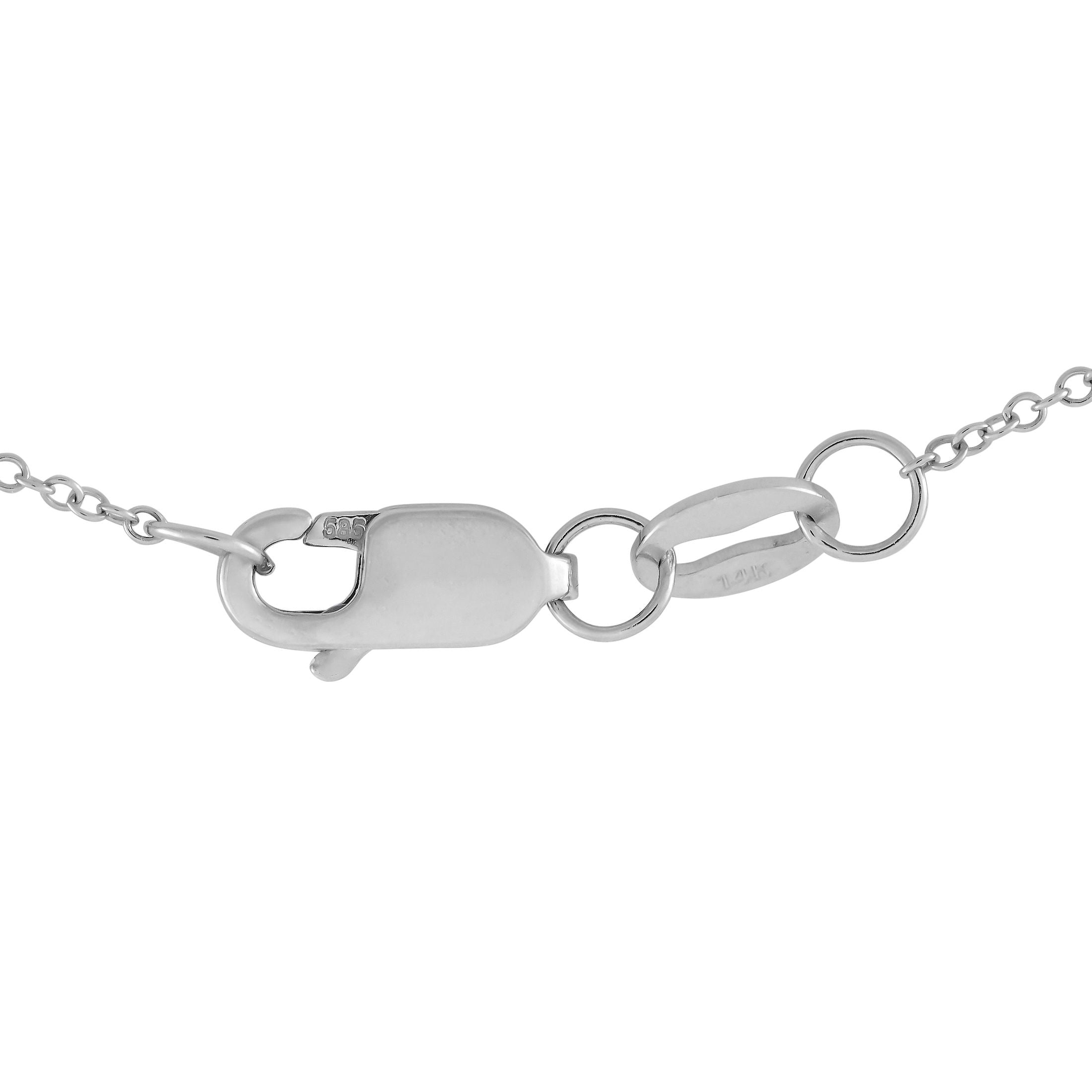 Exclusive 14K White Gold 1.20ct Diamond Flower Necklace