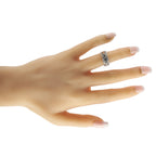14K White Gold 1.64ct Diamond 3-Row Ring