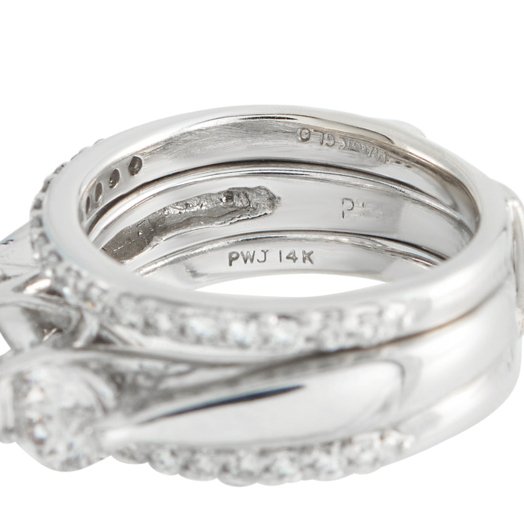 14K White Gold 1.64ct Diamond 3-Row Ring