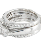 14K White Gold 1.64ct Diamond 3-Row Ring