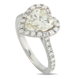 14K White Gold 2.31ct Diamond Heart Ring