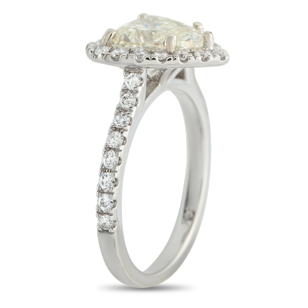 14K White Gold 2.31ct Diamond Heart Ring