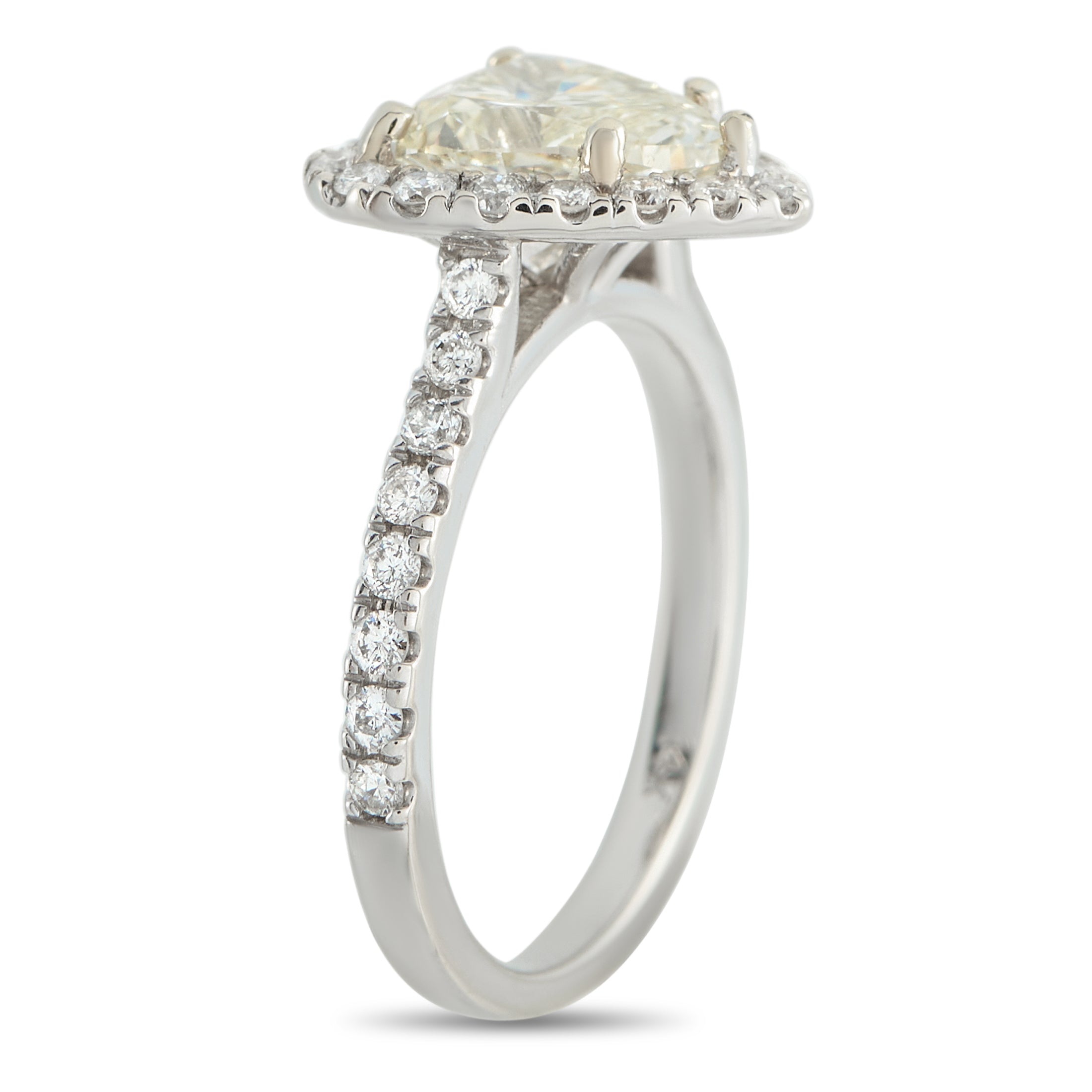 14K White Gold 2.31ct Diamond Heart Ring