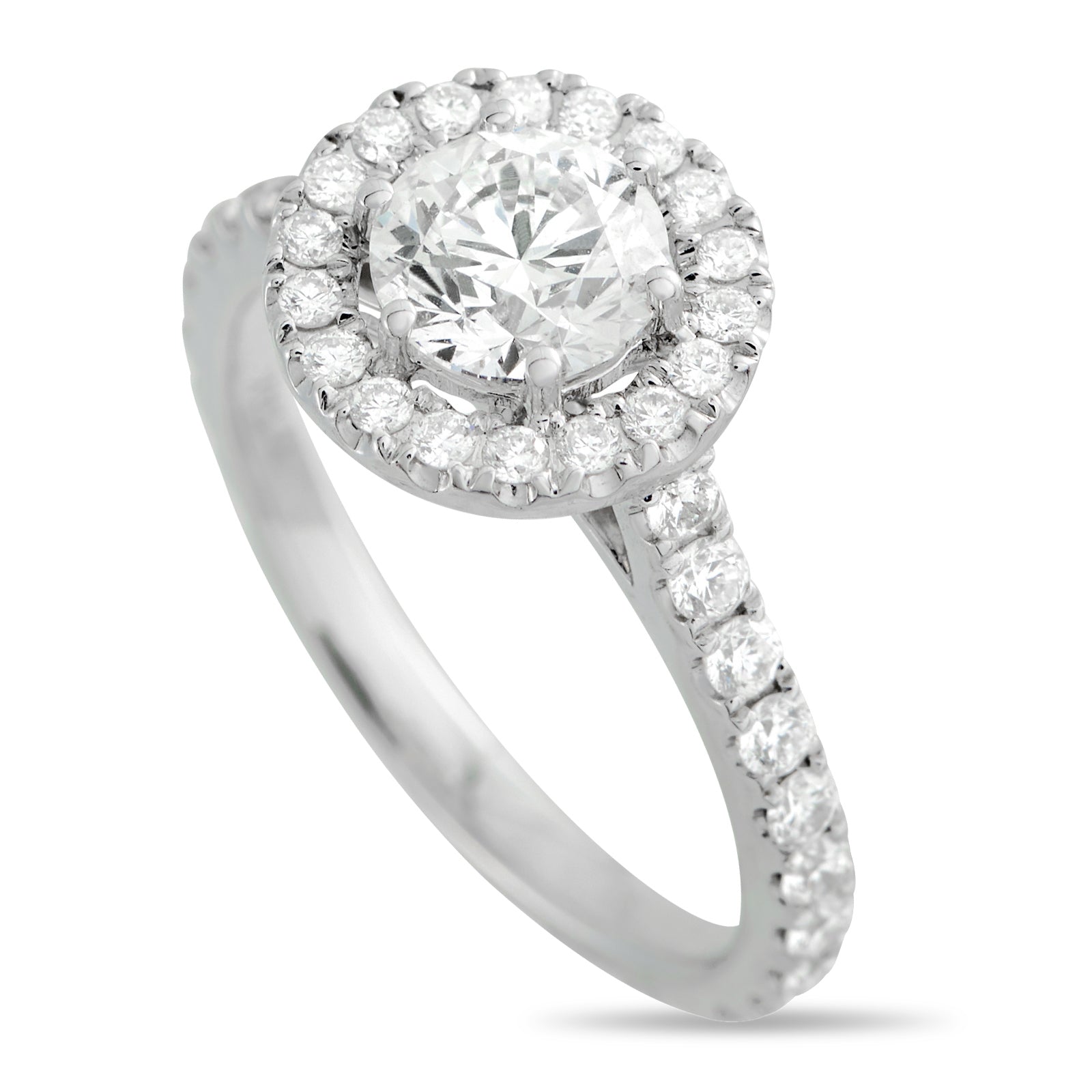 14K White Gold 1.53ct Diamond Halo Ring