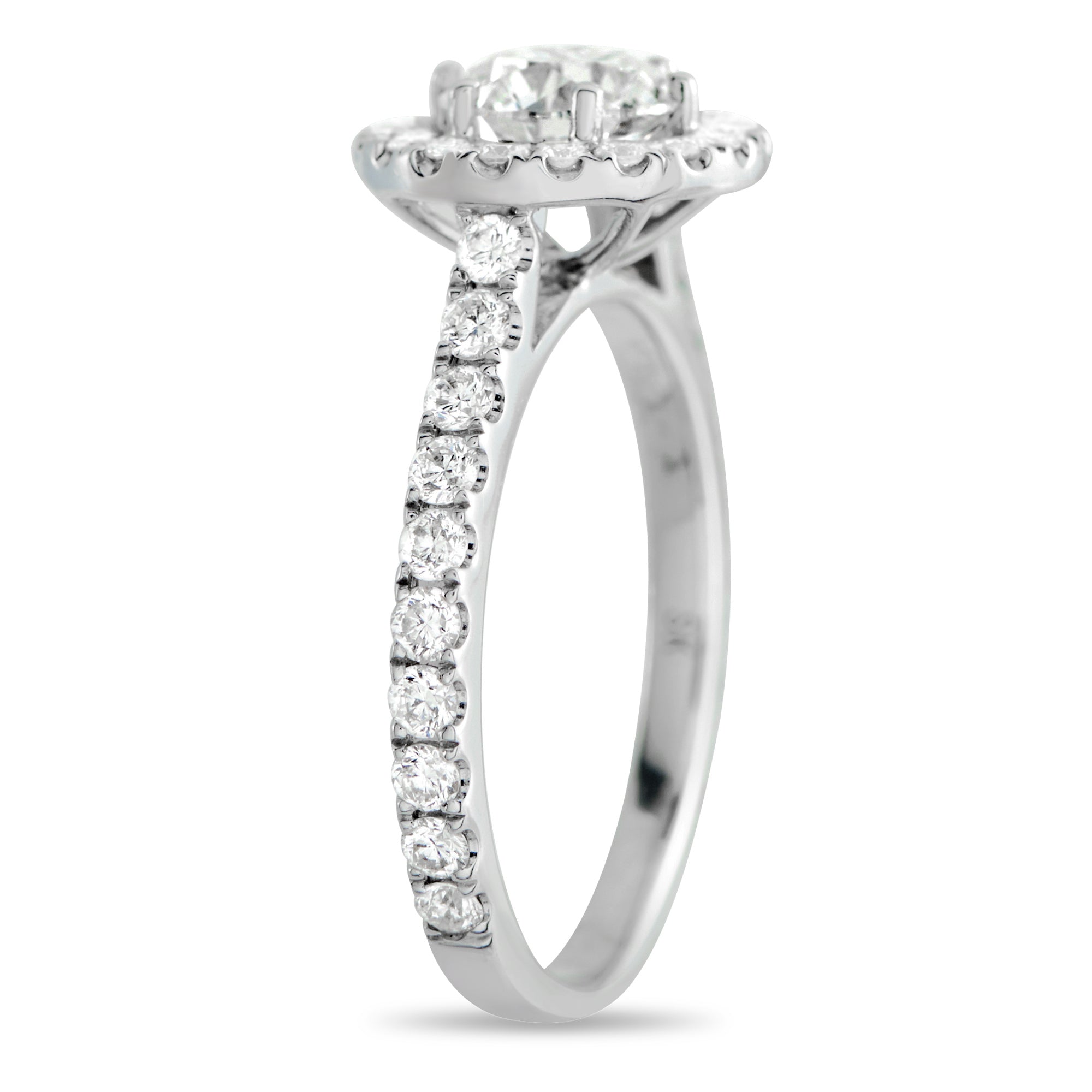 14K White Gold 1.53ct Diamond Halo Ring
