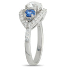 14K White Gold 1.71ct Diamond and Sapphire Ring